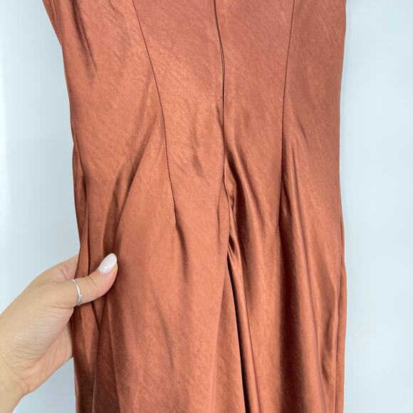 MORE TO COME | NWT Emma Strapless Maxi Dress in Chocolate Satin Tube Dress M - Picture 11 of 16